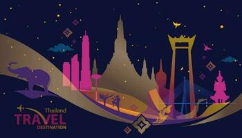 Thailand reizen bestemming vector illustratie