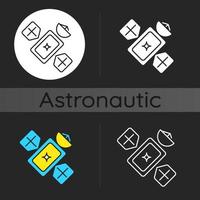 satelliet donker thema pictogram vector