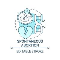 spontane abortus blauwe concept pictogram vector