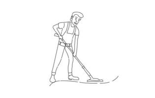 Mens schoon getrokken illustratie vector eps