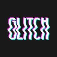 vector illustratie met 3d glitch effect, belettering hapering. groovy golvend belettering in modieus psychedelisch y2k, jaren 90, 00s enthousiast stijl, nostalgie, gek afdrukken.