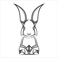 zwart-wit lijntekeningen van konijn goed gebruik voor symbool mascotte pictogram avatar tattoo t-shirt ontwerp logo of elk gewenst ontwerp vector