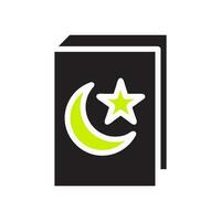 koran icoon solide zwart groen kleur Ramadan symbool illustratie perfect. vector
