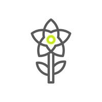 bloem icoon duokleur groen grijs kleur moeder dag symbool illustratie. vector
