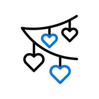 decoratie liefde icoon duokleur blauw zwart stijl Valentijn illustratie symbool perfect. vector