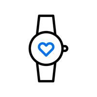 SmartWatch liefde icoon duokleur blauw zwart stijl Valentijn illustratie symbool perfect. vector