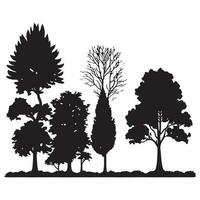 groep van bomen silhouet. boom silhouet vector. vector
