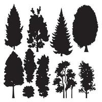 groep van bomen silhouet. boom silhouet vector. vector