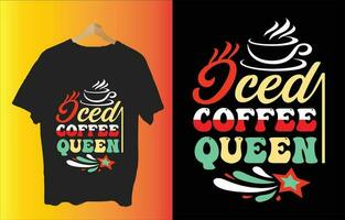 bevroren koffie koningin koffie citaat mijn nieuw en uniek typografie ontwerp voor t-shirt, kaarten, kader kunstwerk, telefoon gevallen, Tassen, mokken, stickers, tuimelaars, afdrukken enz. vector