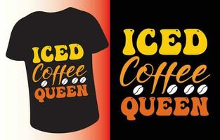 bevroren koffie koningin ontwerp voor t-shirt, kaarten, kader kunstwerk, telefoon gevallen, Tassen, mokken, stickers, tuimelaars, afdrukken enz. vector
