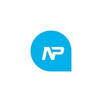 abstract brief np logo. deze logo icoon incorporeren met abstract vorm in de creatief manier vector