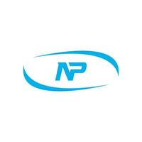 abstract brief np logo. deze logo icoon incorporeren met abstract vorm in de creatief manier vector