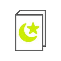 koran icoon duotoon grijs groen kleur Ramadan symbool illustratie perfect. vector