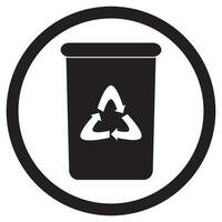 bak icoon zwart. recycle en uitschot kan, onzin bak en vuilnis bak. vector illustratie