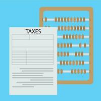 berekening van belastingen. accounting geld, belasting vormen, belastingheffing en rekenmachine. vector illustratie