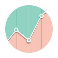 statistieken markt diagram icoon vlak stijl. statistieken diagram en infografieken, statistisch logo. vector illustratie
