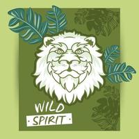 wilde leeuw geest creatief ontwerp vector