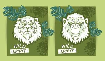 wilde dieren geest creatief ontwerp vector