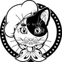 schattig kat chef, logo ontwerp vector