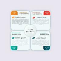 4 stappen infographics sjabloon ontwerp vector