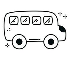 hand- getrokken bus illustratie over- wit vector