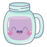 kawaii glas kop vector