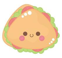 kawaii belegd broodje ontwerp over- wit vector