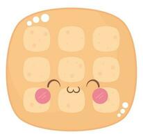 kawaii wafel ontwerp over- wit vector