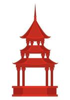 rood Chinese tempel over- wit vector