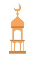 maan Islamitisch toren over- wit vector