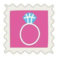 ring postzegel ontwerp over- wit vector