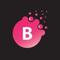 brief b vloeistof en helling logo ontwerp vector