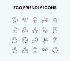 schets eco vriendelijk en ecologie pictogrammen set. omvat recyclen, aarde, hernieuwbaar, elektriciteit, en meer pictogrammen. gemakkelijk vector illustratie.