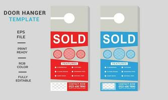 echt landgoed deur hanger, zakelijk bedrijf deur hanger lay-out vector premie reeks