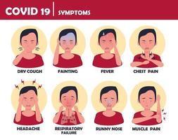 groep personen met covid19-symptomen vector