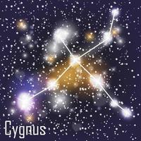 cygnus-sterrenbeeld met mooie heldere sterren op de achtergrond van kosmische hemel vectorillustratie vector