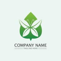 blad en natuur boom logo voor zakelijke vector groene plant ecologie ontwerp