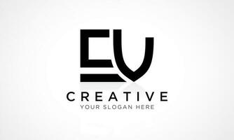 ev brief logo ontwerp vector sjabloon. alfabet eerste brief ev logo ontwerp met glanzend reflectie bedrijf illustratie.