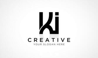 ki brief logo ontwerp vector sjabloon. alfabet eerste brief ki logo ontwerp met glanzend reflectie bedrijf illustratie.