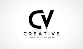 CV brief logo ontwerp vector sjabloon. alfabet eerste brief CV logo ontwerp met glanzend reflectie bedrijf illustratie.