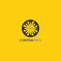 corona virus logo virus vector, vaccin logo, infectie bacteriën icoon en gezondheidszorg gevaar sociale afstand pandemie covid 19 vector