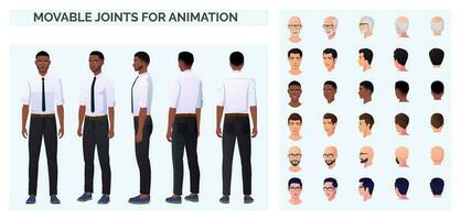 bedrijf Mens karakter creatie pak met Mens vervelend formeel overhemd en broek, divers etniciteiten en races vector