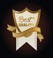 schild badge gouden embleem en lint vector