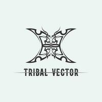 tribal, klassieke, zwarte, etnische tattoo pictogram vector illustratie ontwerp logo design