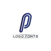 p letter en lettertype logo p ontwerp vector zakelijke identiteit bedrijf