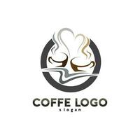 koffiekopje logo sjabloon vector pictogram ontwerp en koffie zwart