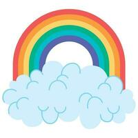 regenboog Aan wolken over- wit vector