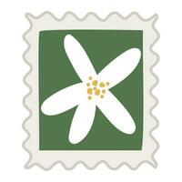 bloemen postzegel illustratie over- wit vector