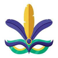 mardi gras masker over- wit vector