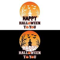 halloween t-shirt ontwerp gelukkig halloween naar u vector